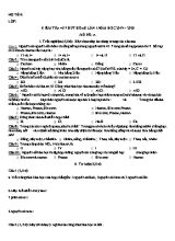 Đề kiểm tra một tiết môn Hóa học Lớp 8 - Lần 1 - Năm học 2019-2020 - Mã đề A (Có đáp án)